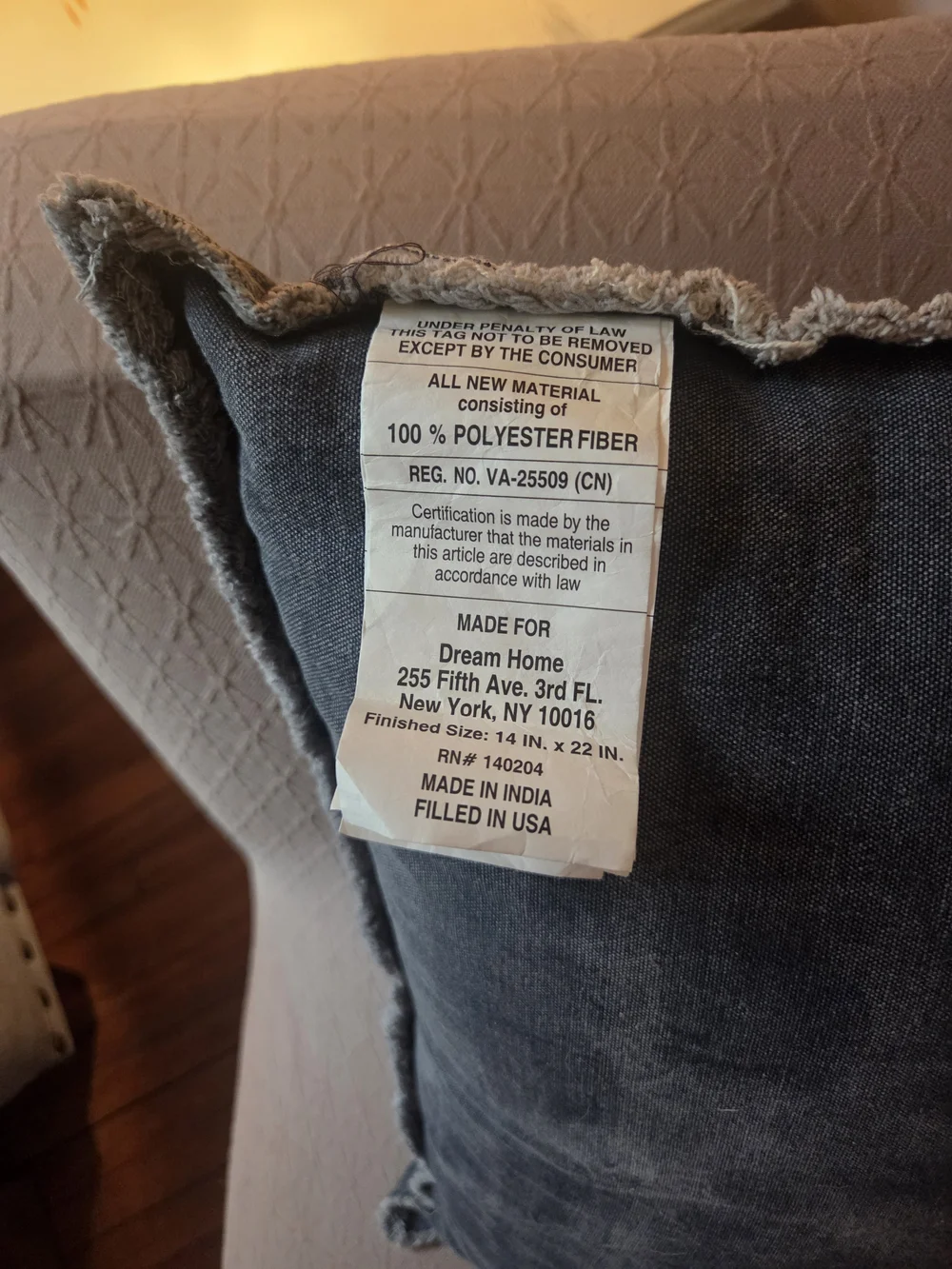 RELAX Denim Throw Pillow